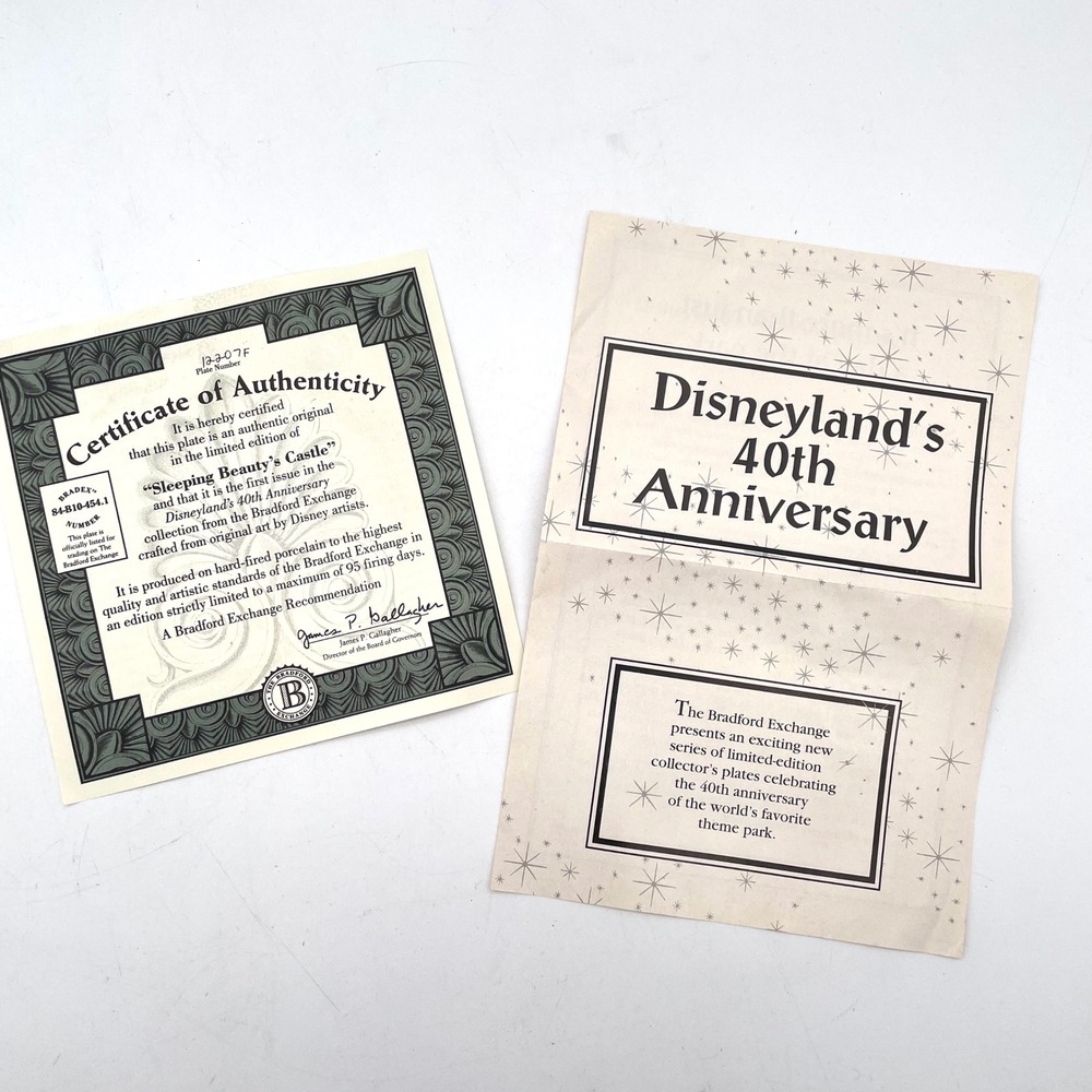 Bradford Exchange Collector Plate Disneyland 40th Anniversary OS Blue Excellent - Picture 3 of 4